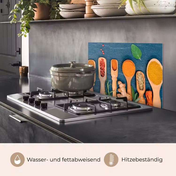 Lepels - Hout - Kruiden - Specerijen keuken achterwand spatscherm klein -usp_DE
