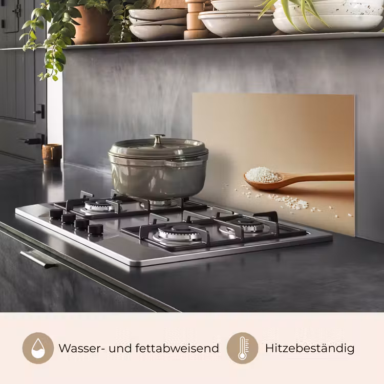 Lepel - Rijst - Hout - Beige keuken achterwand spatscherm klein -usp_DE