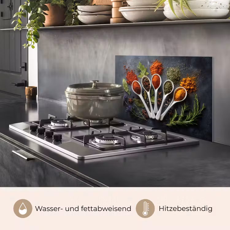 Lepels - Wit - Poeder - Kruiden keuken achterwand spatscherm klein -usp_DE
