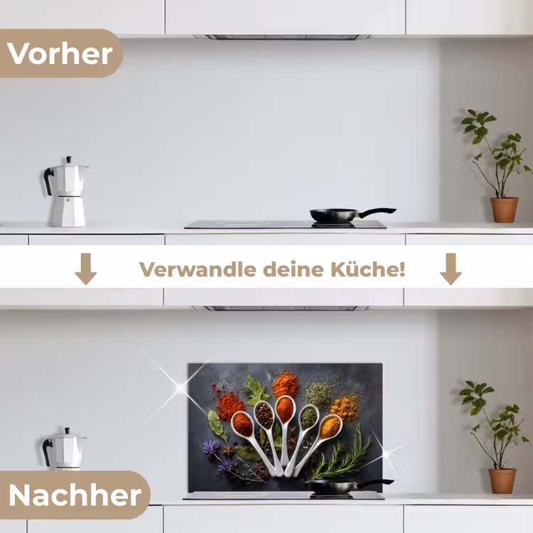 Lepels - Wit - Poeder - Kruiden keuken achterwand spatscherm klein -voor_na_DE