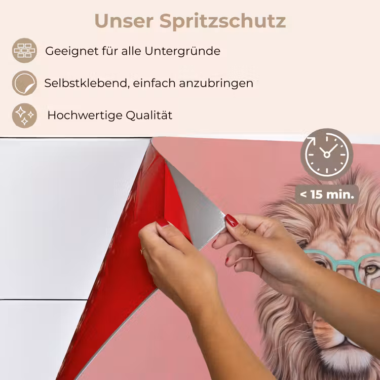 Leeuw - Pak - Geruit - Bril keuken achterwand spatscherm klein -spatscherm_DE