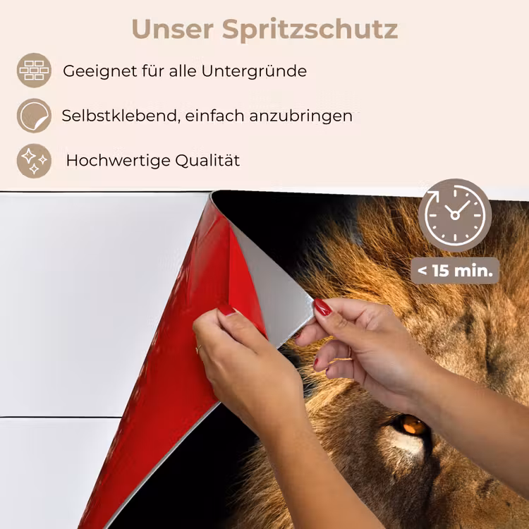 Leeuw - Dieren - Zwart - Licht - Bruin - Portret keuken achterwand spatscherm klein -spatscherm_DE