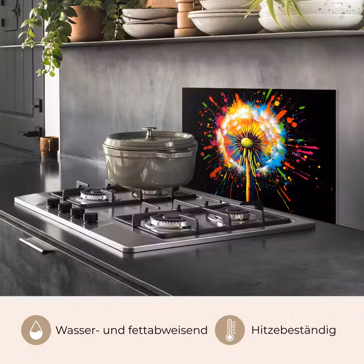 Paardenbloem - Graffiti - Kleurrijk - Bloemen - Natuur keuken achterwand spatscherm klein -usp_DE