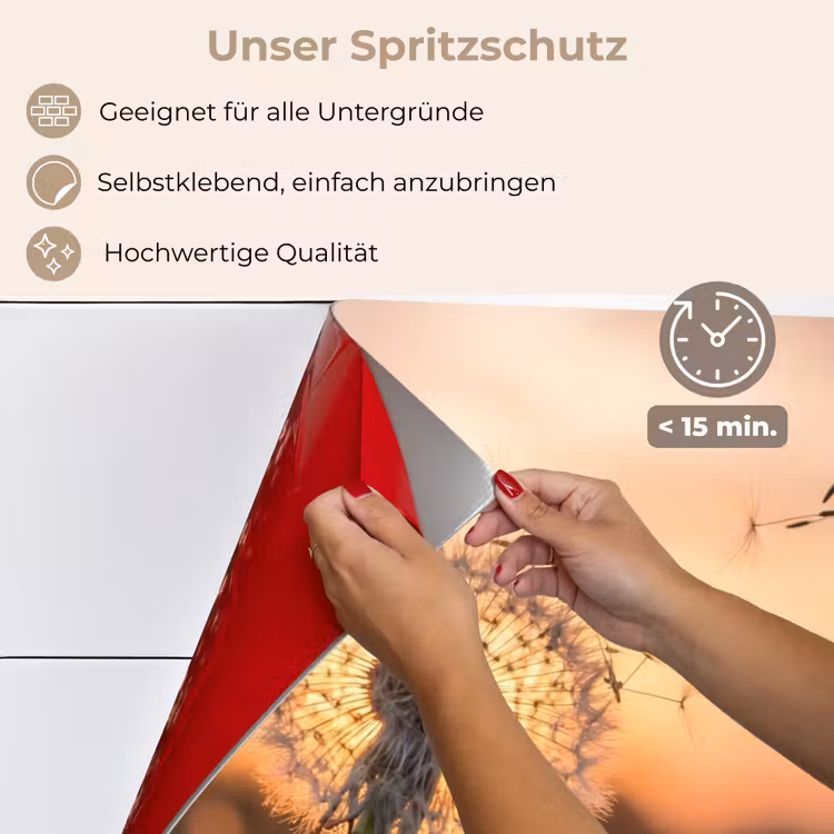 Paardenbloem - Zonsondergang - Veld keuken achterwand spatscherm klein -spatscherm_DE