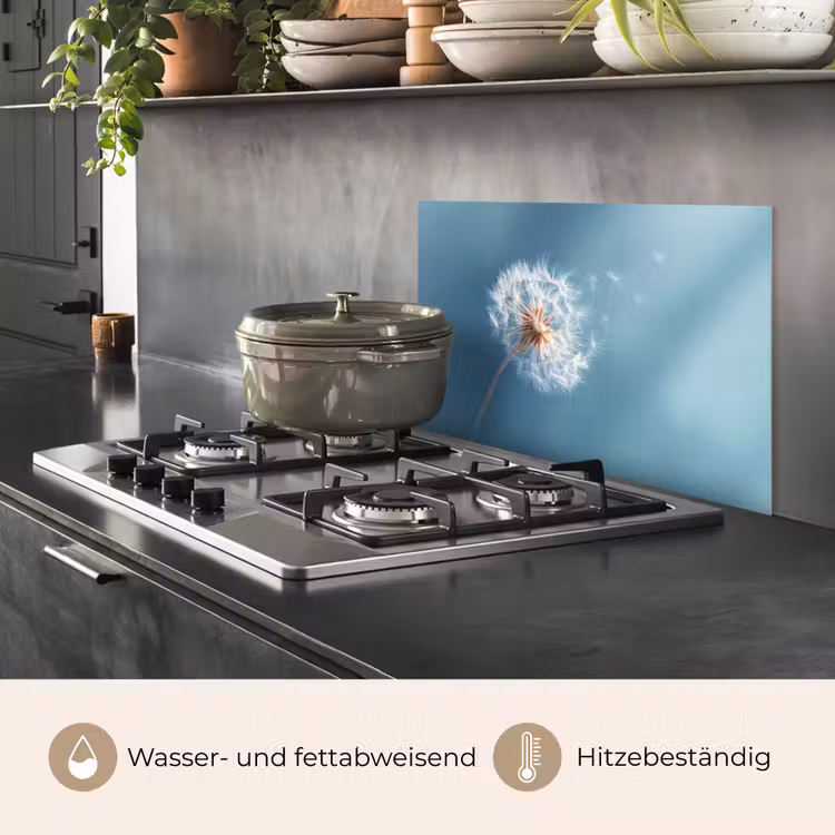 Paardenbloem - Wind - Blauw keuken achterwand spatscherm klein -usp_DE