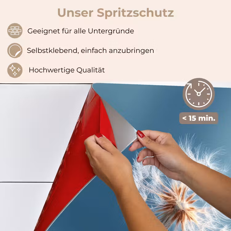 Paardenbloem - Wind - Blauw keuken achterwand spatscherm klein -spatscherm_DE