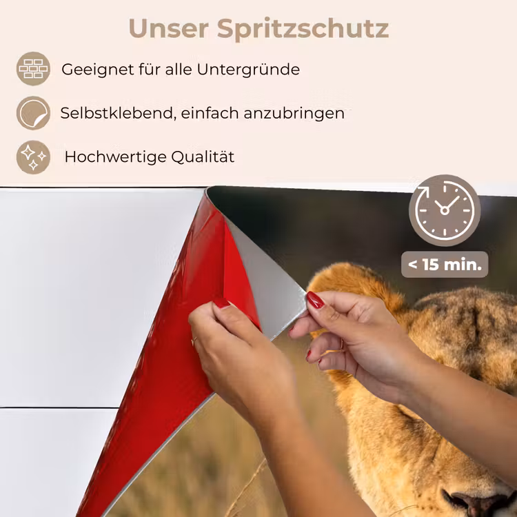 Leeuwin - Gras - Geel keuken achterwand spatscherm klein -spatscherm_DE