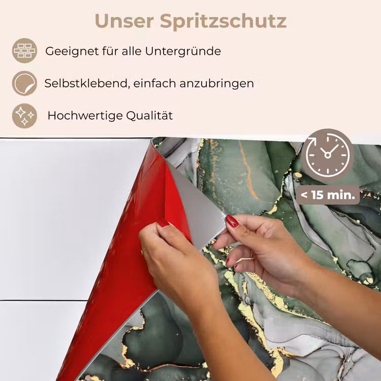 Luxe - Marmer - Groen keuken achterwand spatscherm klein -spatscherm_DE