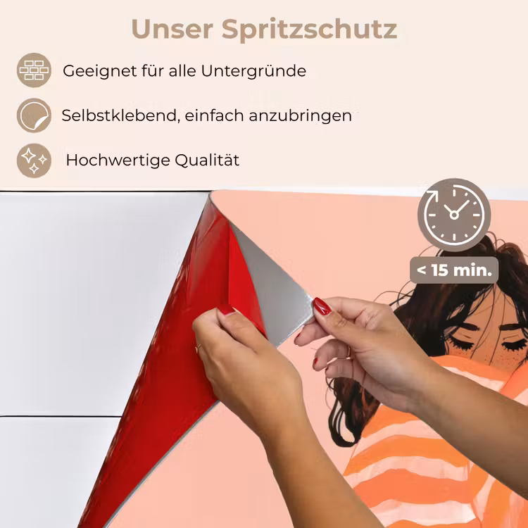 Meisje - Deken - Gestreept - Oranje keuken achterwand spatscherm klein -spatscherm_DE