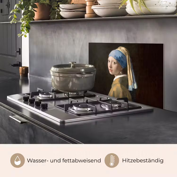 Meisje met de parel - Schilderij - Oude meesters - Vermeer keuken achterwand spatscherm klein -usp_DE