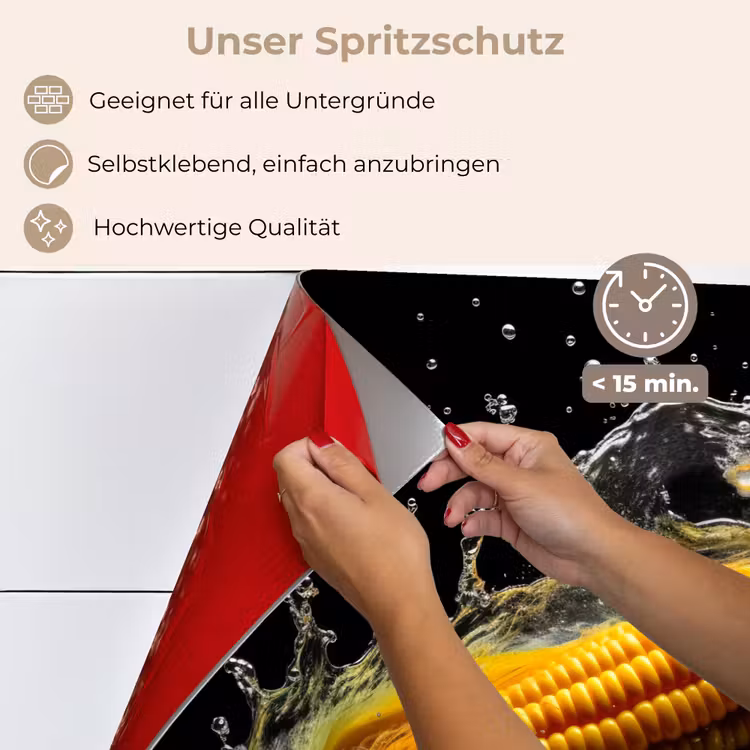 Maïs - Groente - Planten - Zwart - Water keuken achterwand spatscherm klein -spatscherm_DE