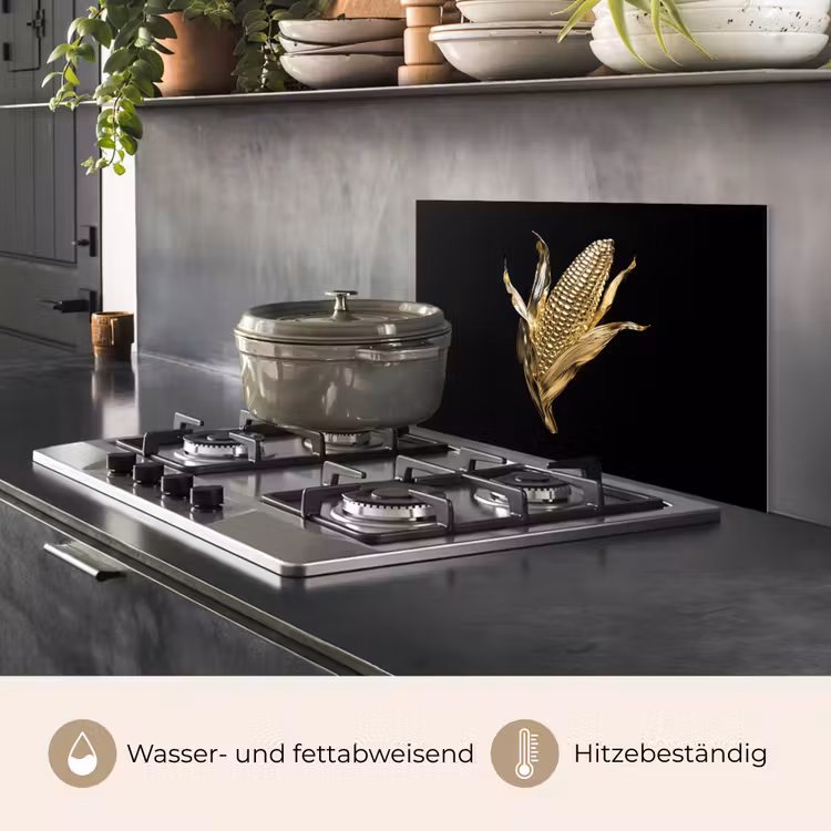 Mais - Eten - Goud - Zwart keuken achterwand spatscherm klein -usp_DE