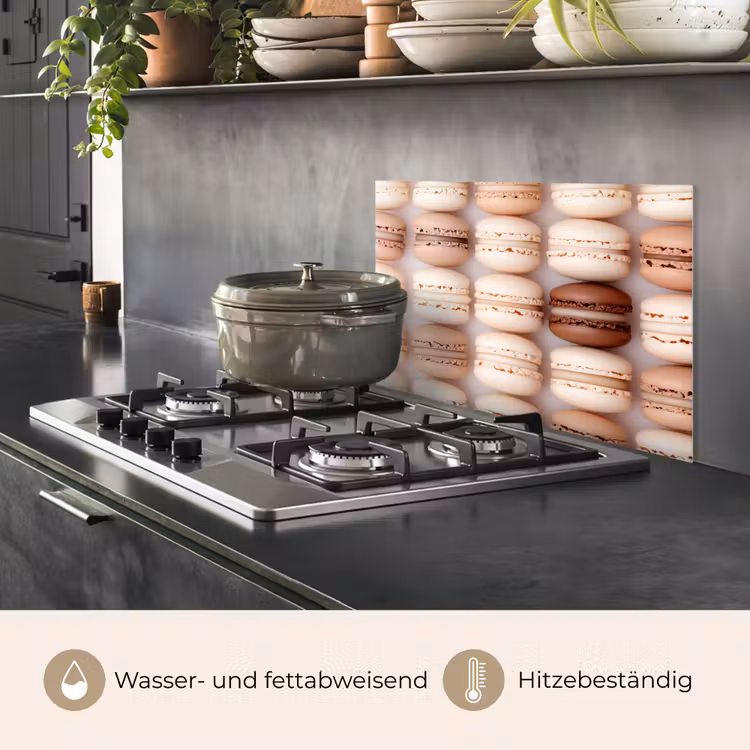 Macarons - Beige - Bruin keuken achterwand spatscherm klein -usp_DE