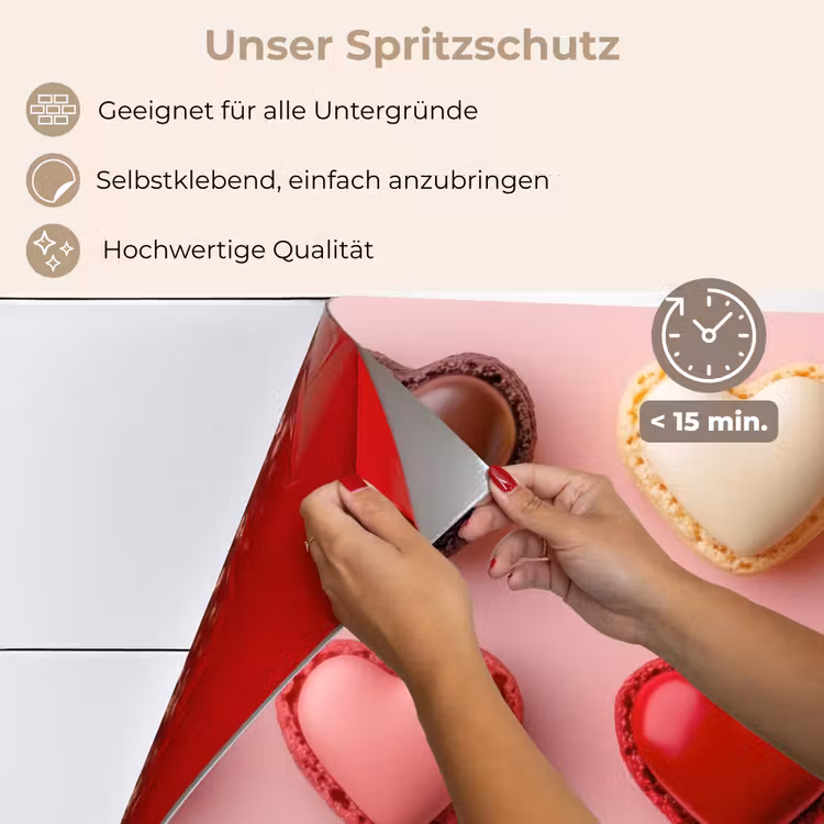 Macarons - Hartjes - Kleurrijk - Roze keuken achterwand spatscherm klein -spatscherm_DE