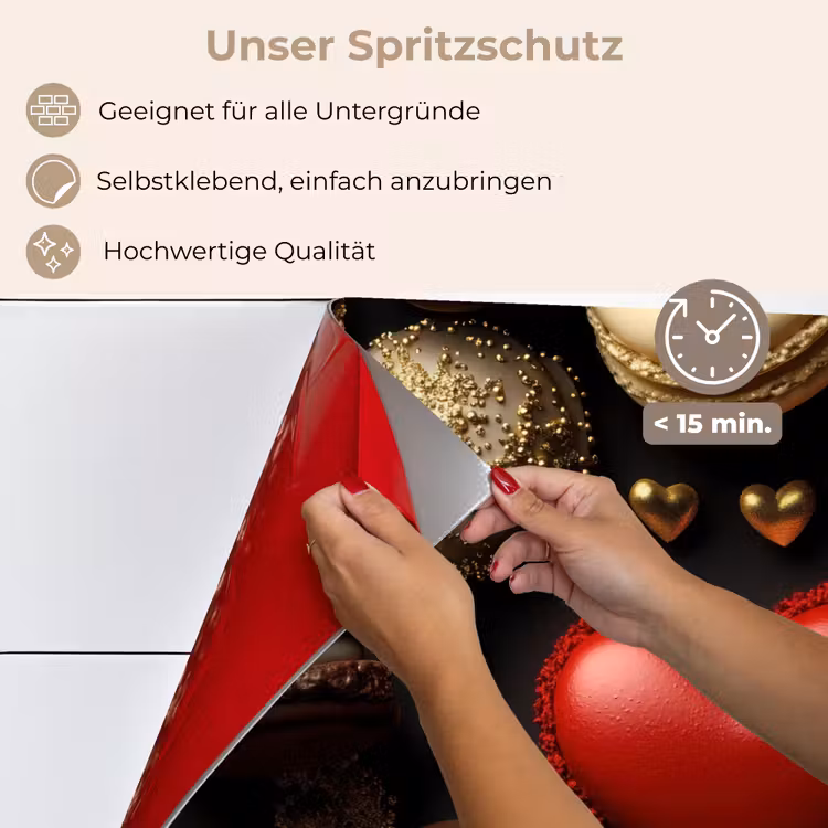 Macarons - Rood - Hart keuken achterwand spatscherm klein -spatscherm_DE
