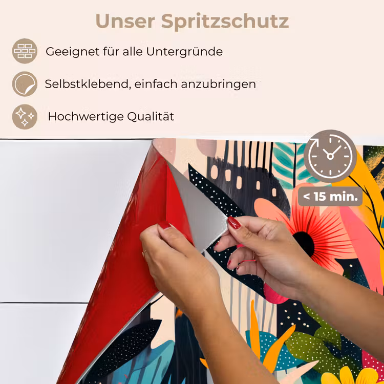 Schilderij - Abstract - Bloemen - Roze keuken achterwand spatscherm klein -spatscherm_DE