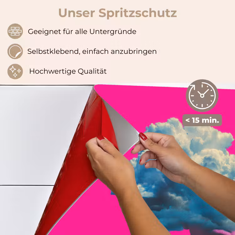 Man - Pak - Wolk - Roze keuken achterwand spatscherm klein -spatscherm_DE