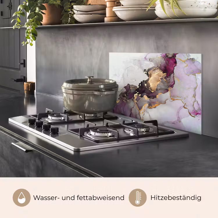 Marmer - Abstract - Goud - Paars keuken achterwand spatscherm klein -usp_DE