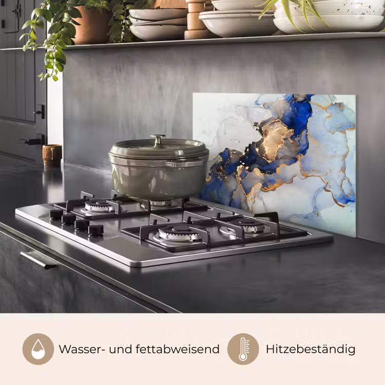 Marmer - Blauw - Goud keuken achterwand spatscherm klein -usp_DE