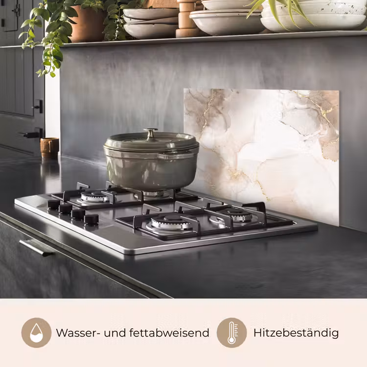 Marmer - Bruin - Gouden keuken achterwand spatscherm klein -usp_DE