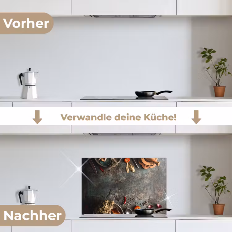 Marmer - Groente - Herfst - Pompoen - Rustiek - Kruiden keuken achterwand spatscherm klein -voor_na_DE
