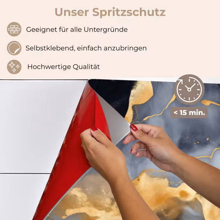 Marmer - Goud - Abstract - Luxe - Zwart en Wit keuken achterwand spatscherm klein -spatscherm_DE