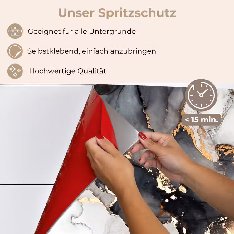 Marmer - Goud - Abstract - Zwart Wit - Luxe keuken achterwand spatscherm klein -spatscherm_DE