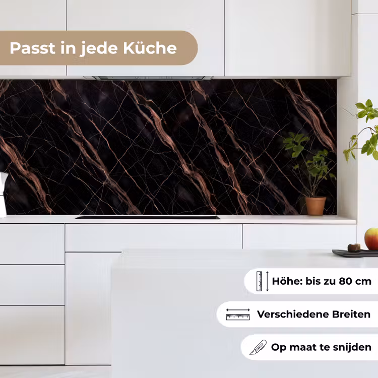 Marmer - Goud - Patroon - Luxe - Zwart keuken achterwand 2 middel -sfeer4_DE