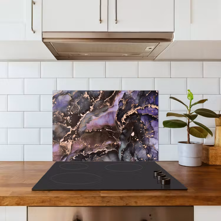 Marmer - Goud - Roze keuken achterwand spatscherm klein -sfeer2