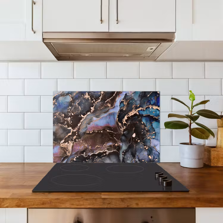 Marmer - Goud - Rosé keuken achterwand spatscherm klein -sfeer2