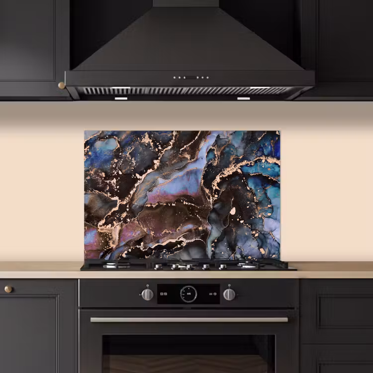 Marmer - Goud - Rosé keuken achterwand spatscherm klein -sfeer1