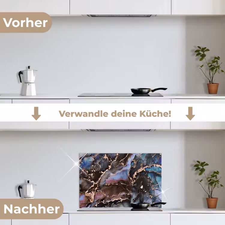 Marmer - Goud - Rosé keuken achterwand spatscherm klein -voor_na_DE