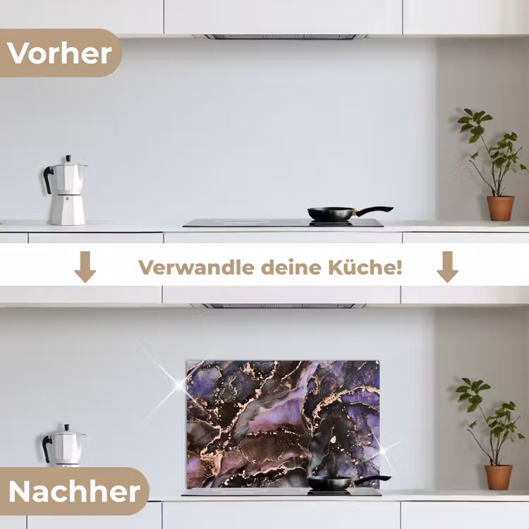 Marmer - Goud - Roze keuken achterwand spatscherm klein -voor_na_DE