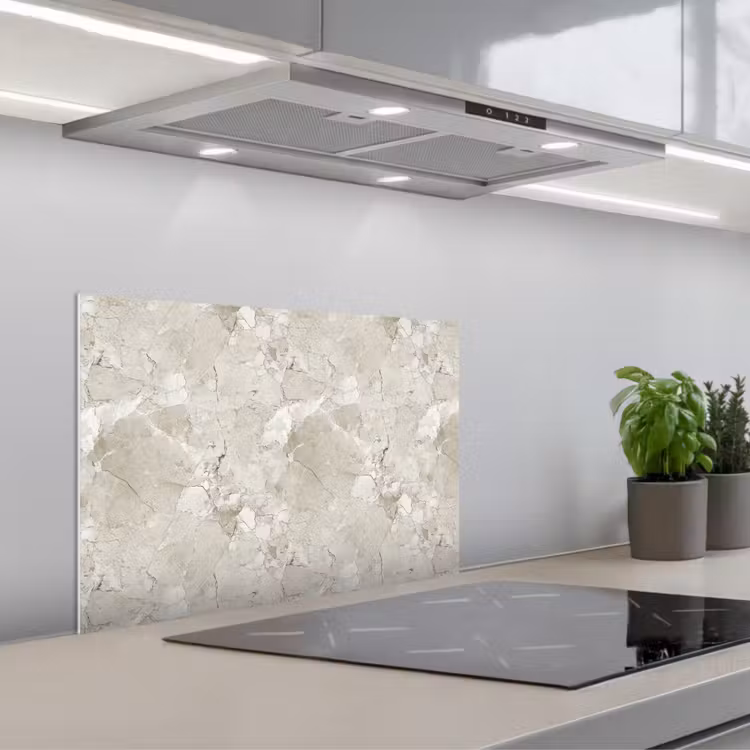 Marmer - Grijs - Aders keuken achterwand spatscherm klein 900 -3d_schuin