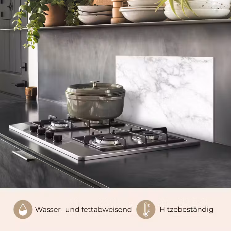 Marmer - Grijs - Wit - Marmerstructuur keuken achterwand spatscherm klein -usp_DE