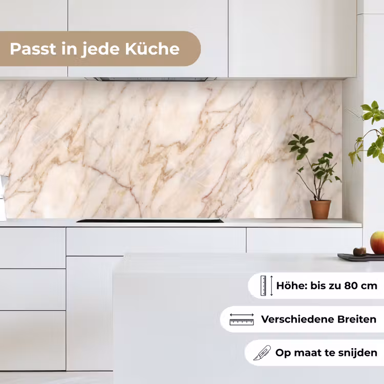 Marmer - Ader - Abstract - Wit - Goud keuken achterwand 2 middel -sfeer4_DE