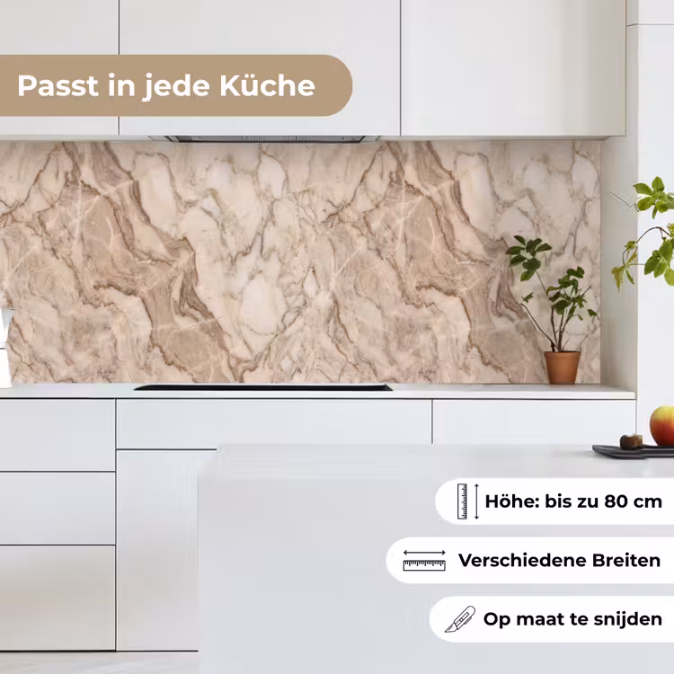 Marmer - Aderen - Textuur - Beige - Modern keuken achterwand 2 middel -sfeer4_DE