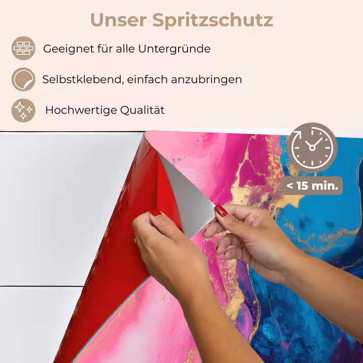 Marmer - Modern - Goud keuken achterwand spatscherm klein -spatscherm_DE