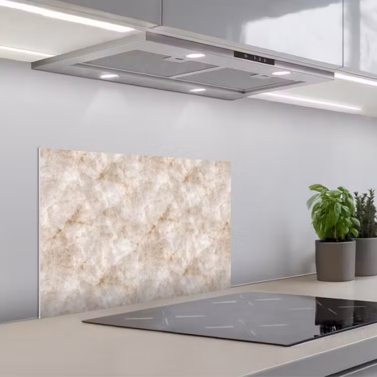 Marmer - Patroon - Klassiek keuken achterwand spatscherm klein 900 -3d_schuin