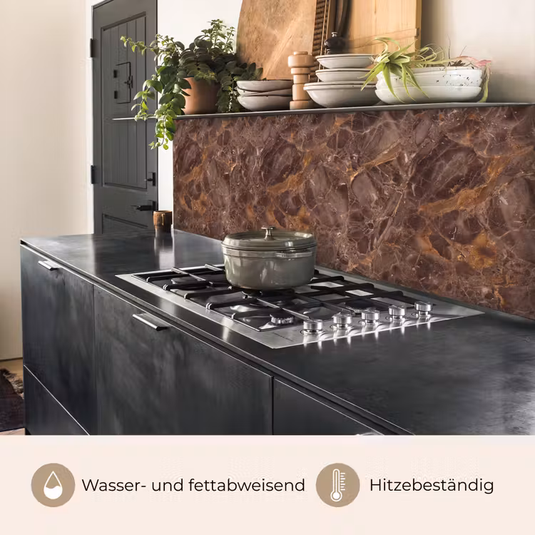 Marmer - Patroon - Natuur - Bruin - Goud keuken achterwand 2 middel -usp_DE