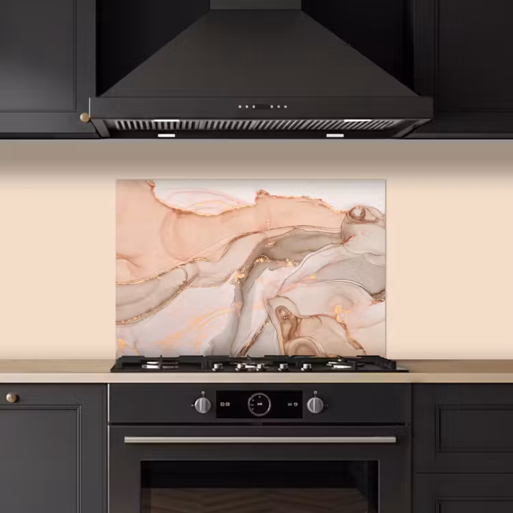 Marmer - Roze - Rosé keuken achterwand spatscherm klein -sfeer1