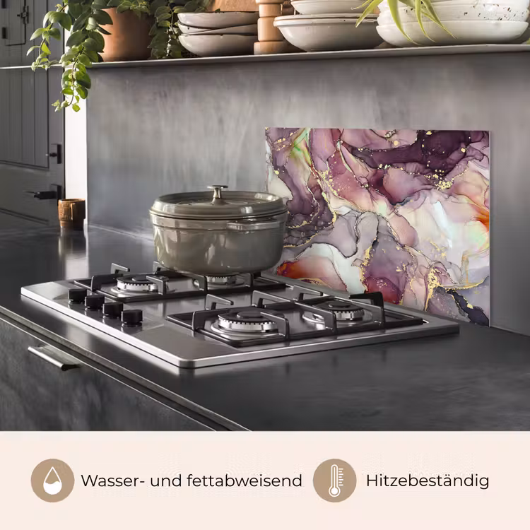 Marmer - Rood - Paars - Goud keuken achterwand spatscherm klein -usp_DE