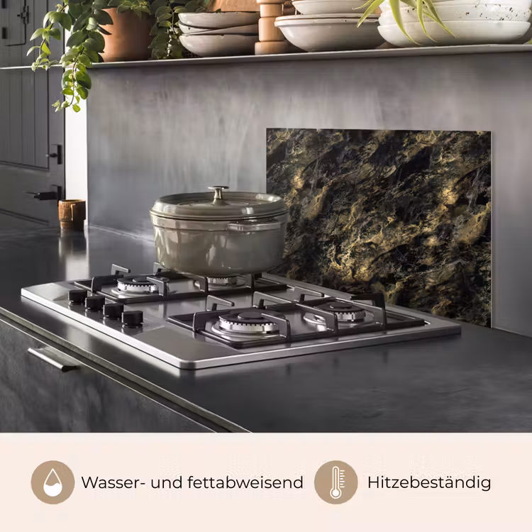 Marmer - Zwart - Goud keuken achterwand spatscherm klein 900 -usp_DE