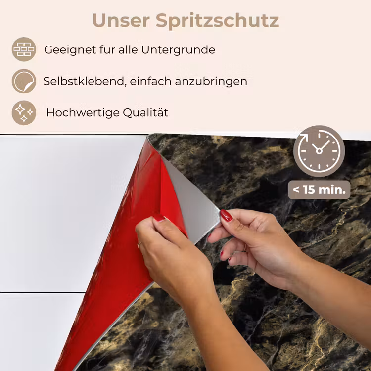 Marmer - Zwart - Goud keuken achterwand spatscherm klein 900 -spatscherm_DE