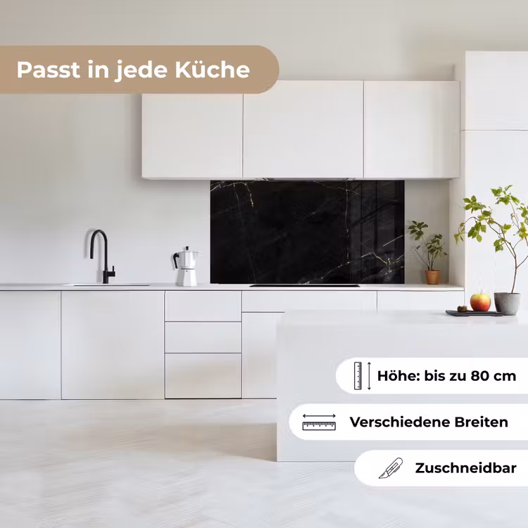 Marmer - Zwart - Goud - Chic - Marmerlook - Design keuken achterwand 2 middel -sfeer4_DE