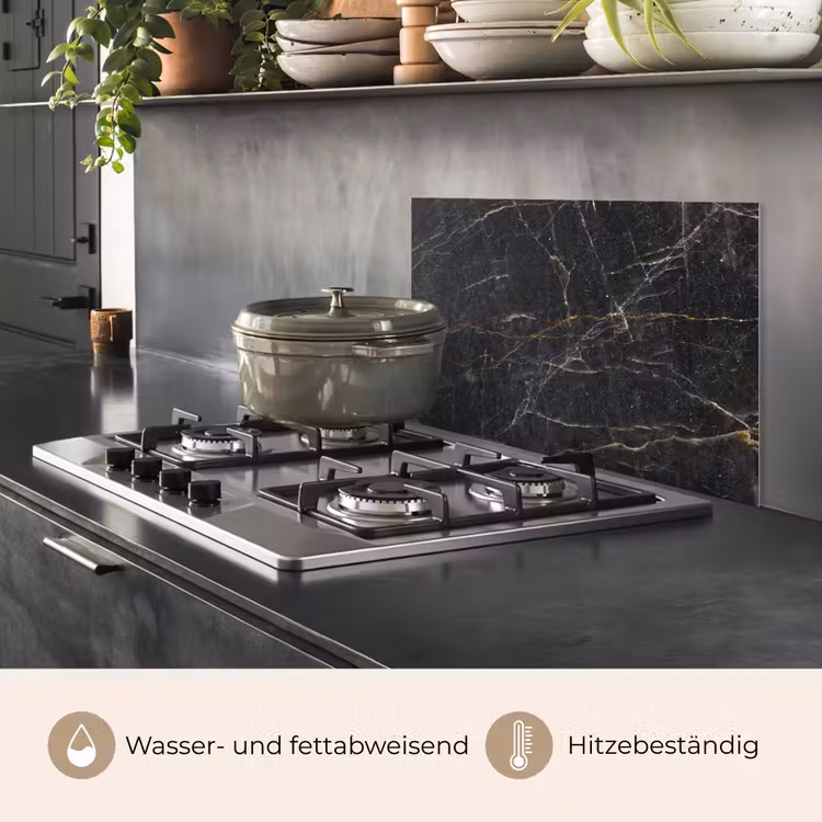 Marmer - Zwart - Goud - Grijs - Marmerstructuur keuken achterwand spatscherm klein -usp_DE