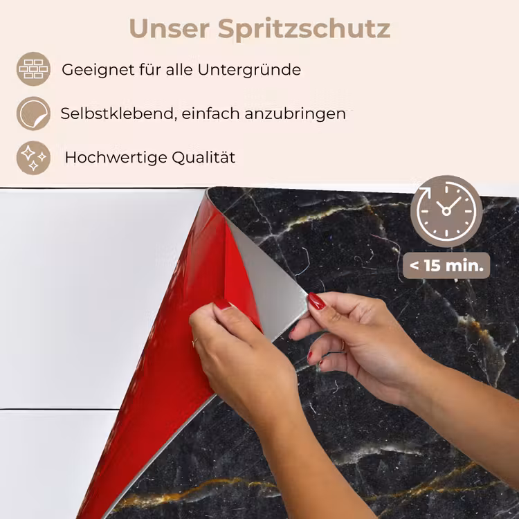 Marmer - Zwart - Goud - Grijs - Marmerstructuur keuken achterwand spatscherm klein -spatscherm_DE