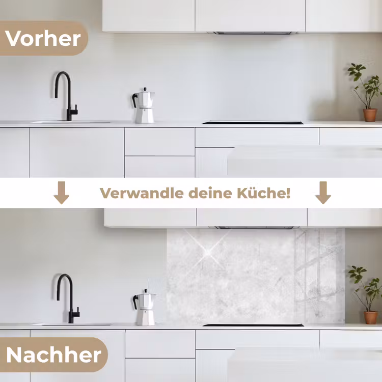 Marmer - Textuur - Grijs - Marmerlook keuken achterwand 2 middel -voor-na_DE