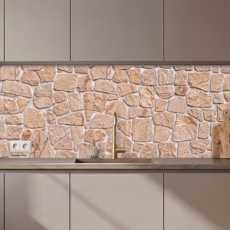 Muur - Steen - Patroon - Rustiek - Beige keuken achterwand 2 middel zz_3dshopping