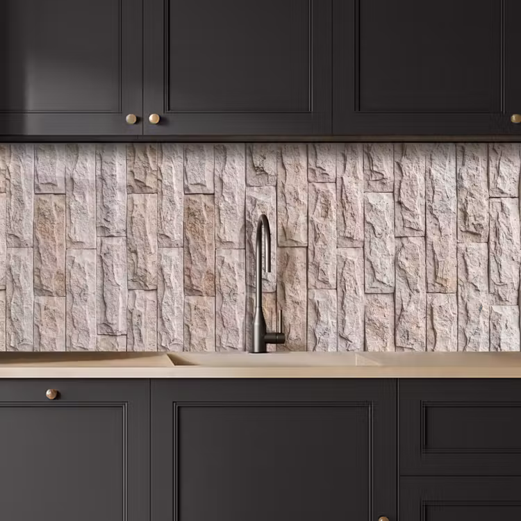 Muur - Steen - Ruw - Beige - Textuur keuken achterwand 2 middel -sfeer1